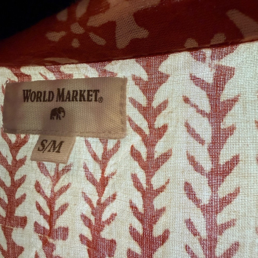 Cost Plus World Market Red and Cream Sleeveless Maxi Dress - Picture 3 of 3